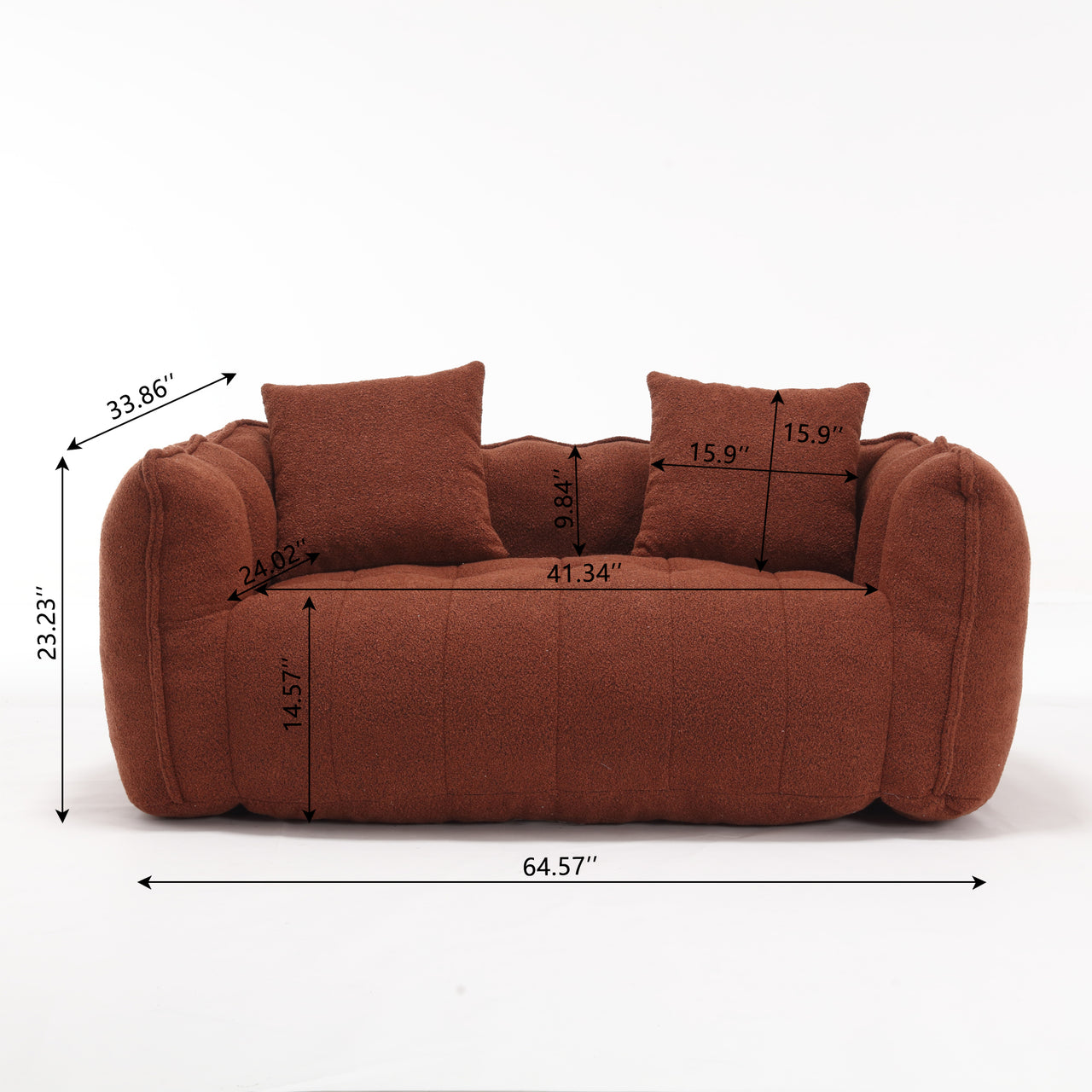 ALINA 66" Bean Bag Loveseat