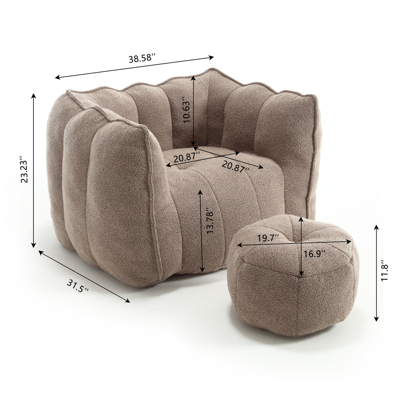 ALINA 42" Bean Bag Chair