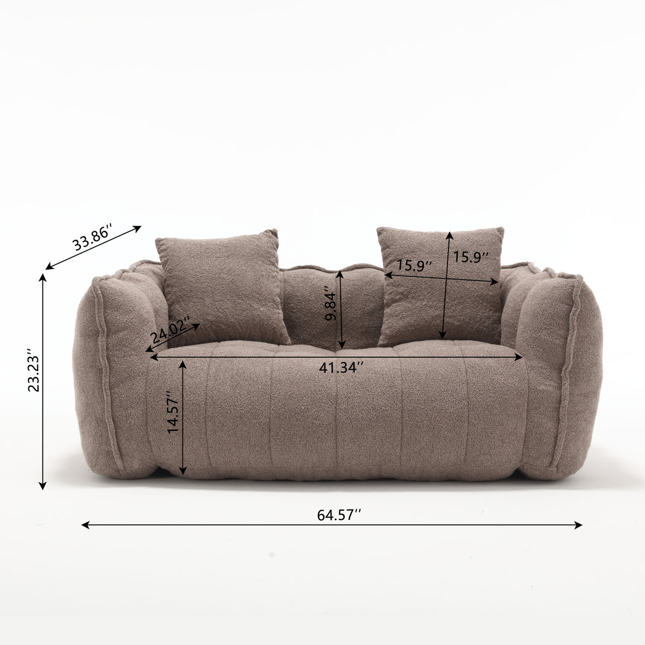 ALINA 66" Bean Bag Loveseat