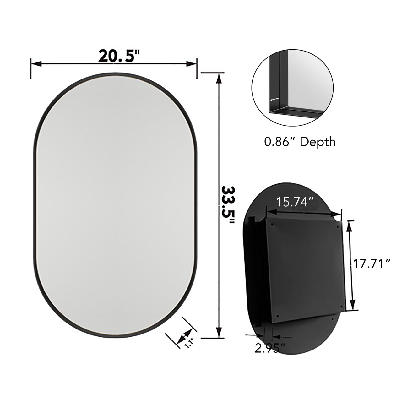 ZYNVEX 33" Wall Mirror
