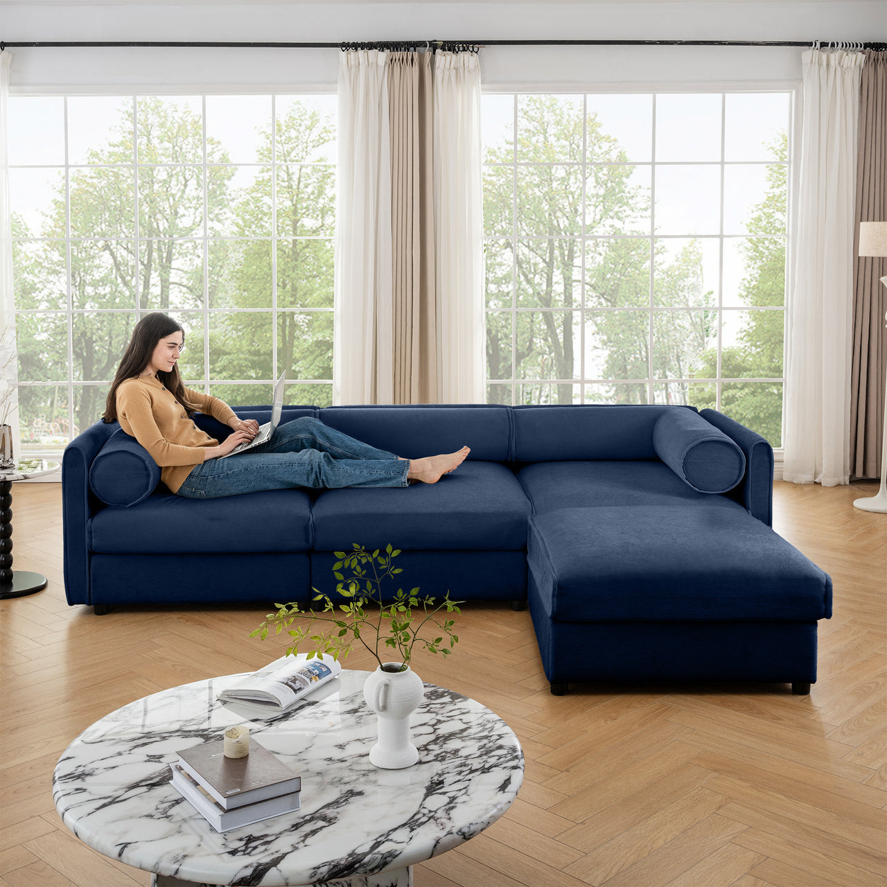 LAUREL 109" Sofa With 1 Ottoman