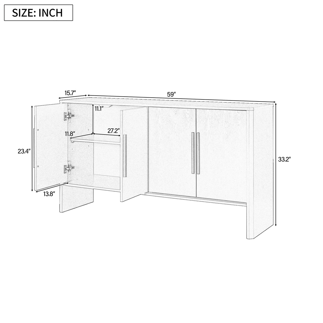 LYSANDER 59" Sideboard