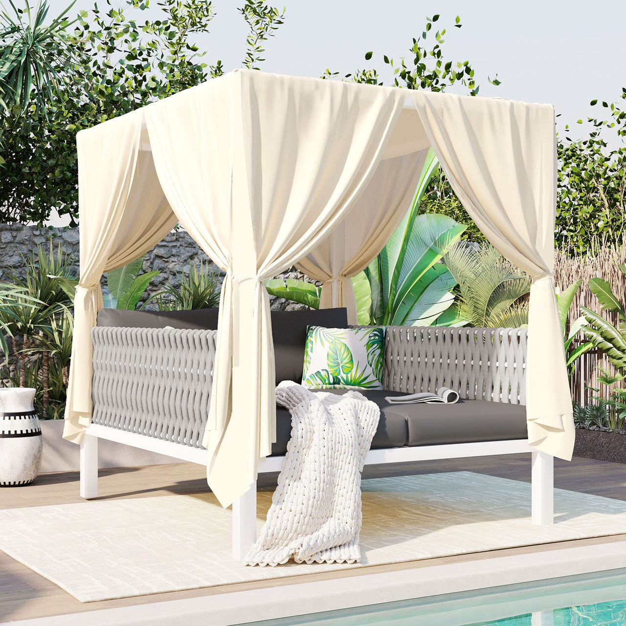 TREXOR 57" Sunbed with Curtains