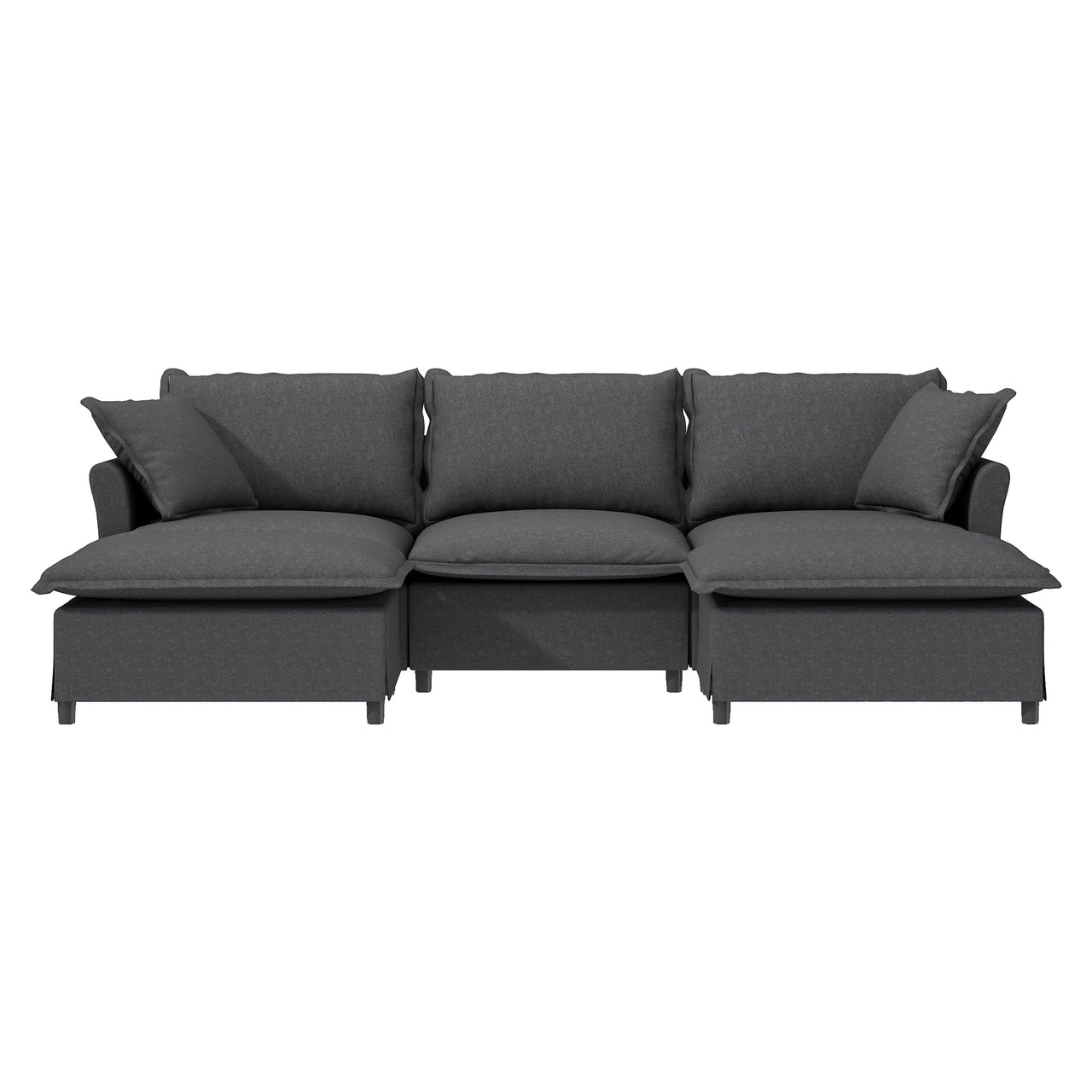 XEVION 94" Sectional Sofa 3-Seats & 2-Ottoman