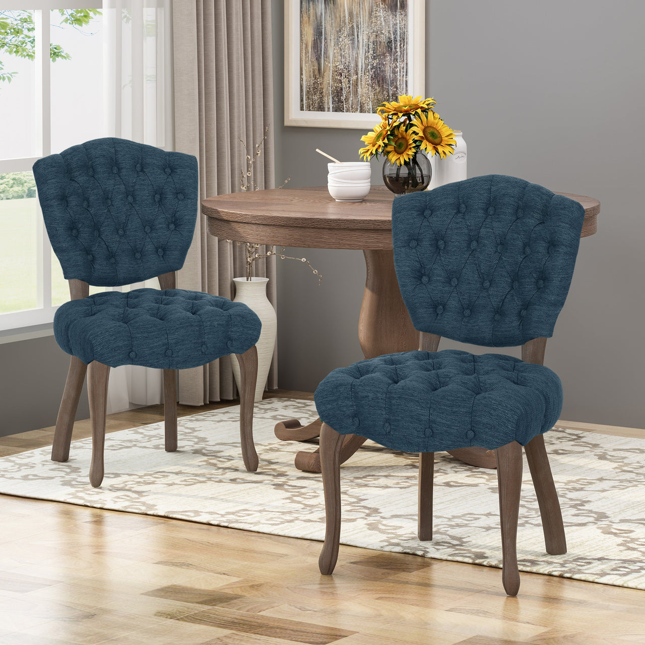 KYROVEXTA 21" Tufted Chair 2 Pcs