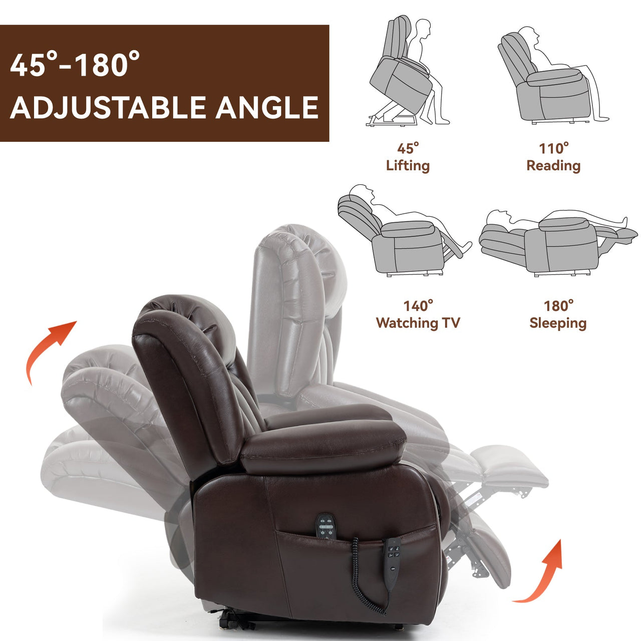 COZYLift 36" Recliner with Heat Massage - 5516