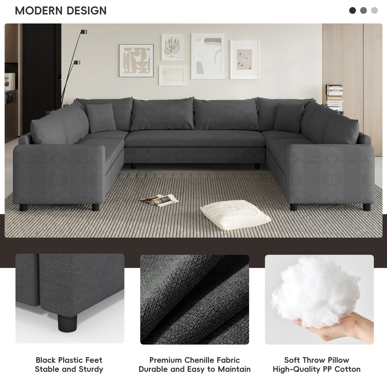 TRYNOVA 116" Sectional Sofa