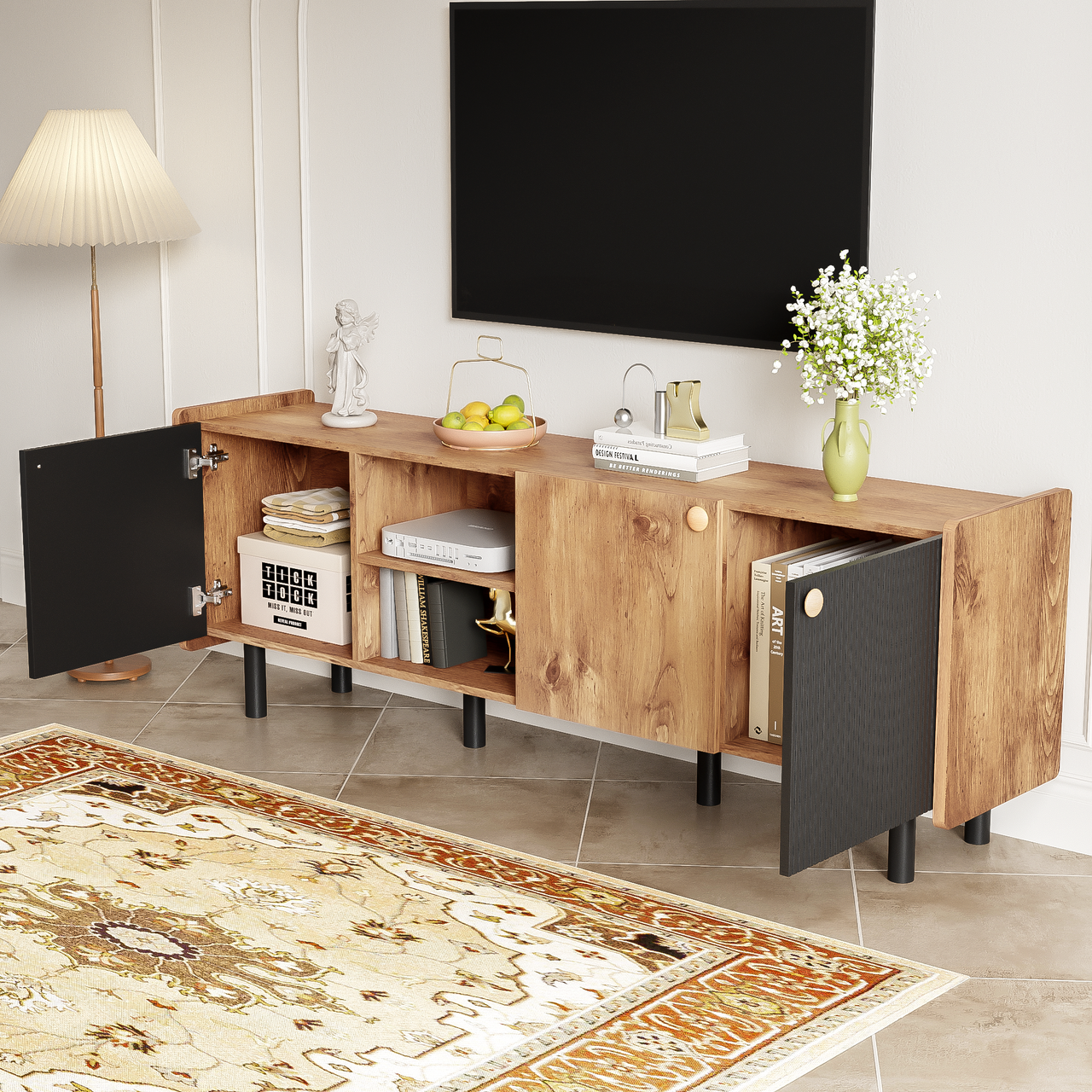 PYXIS 3-Cabinets 62" TV Stand