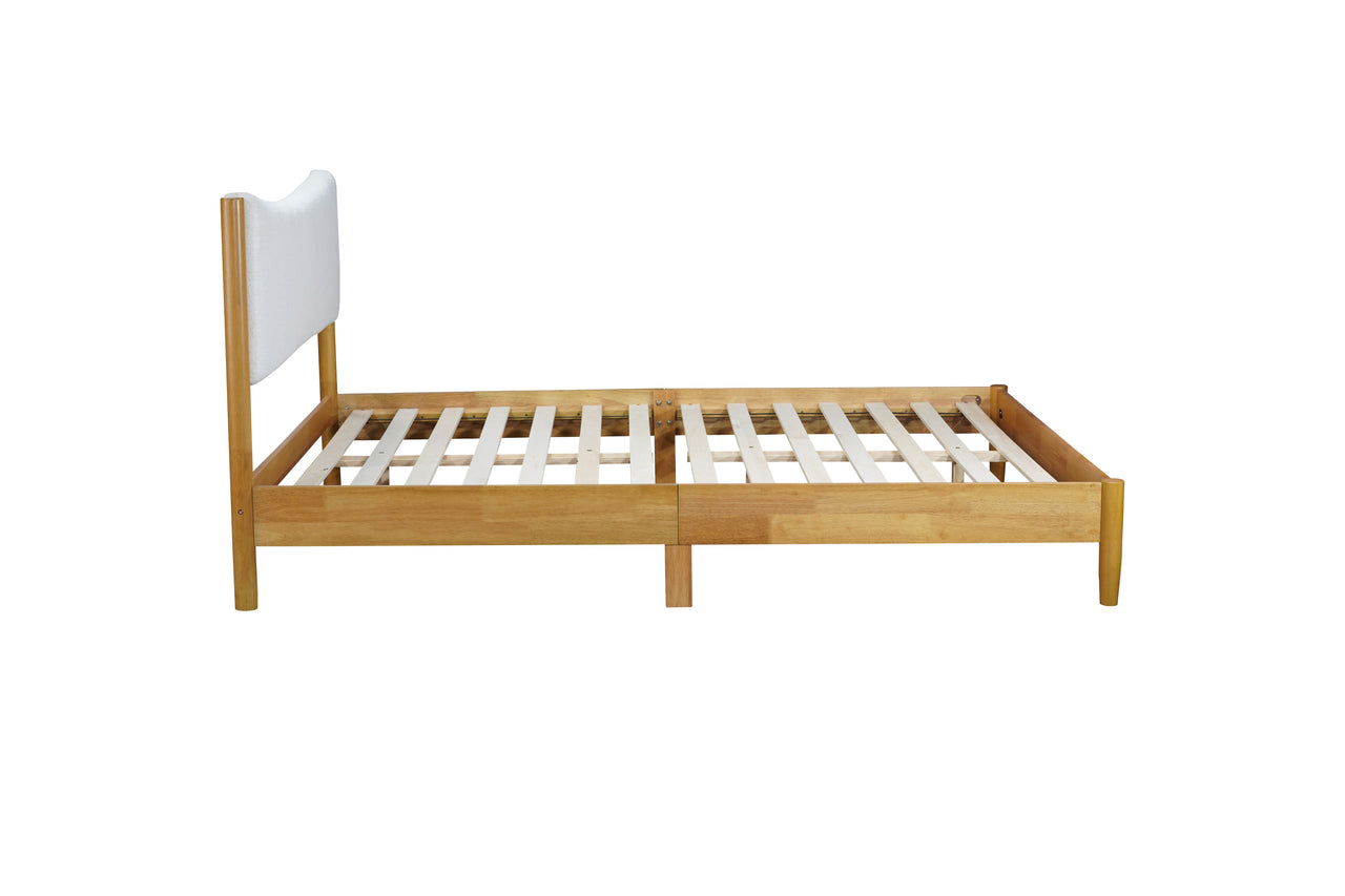 SOLSTICE Solid Wooden Bed - Teddy Velvet