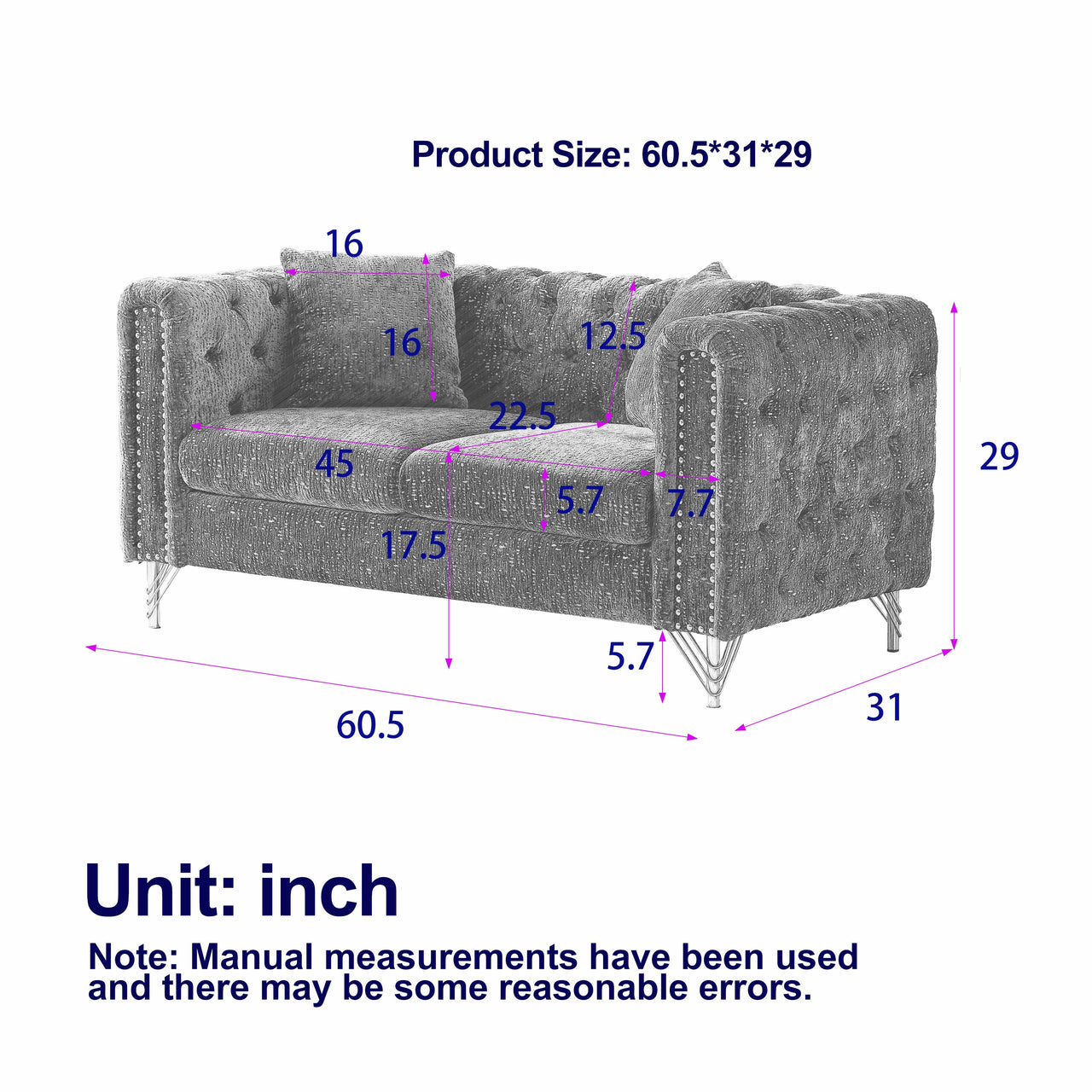 LUCILLE 60" Loveseat