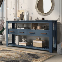 Thumbnail for U_STYLE Modern Console Table Sofa Table for Living Room with 4 Drawers and 2 Shelves