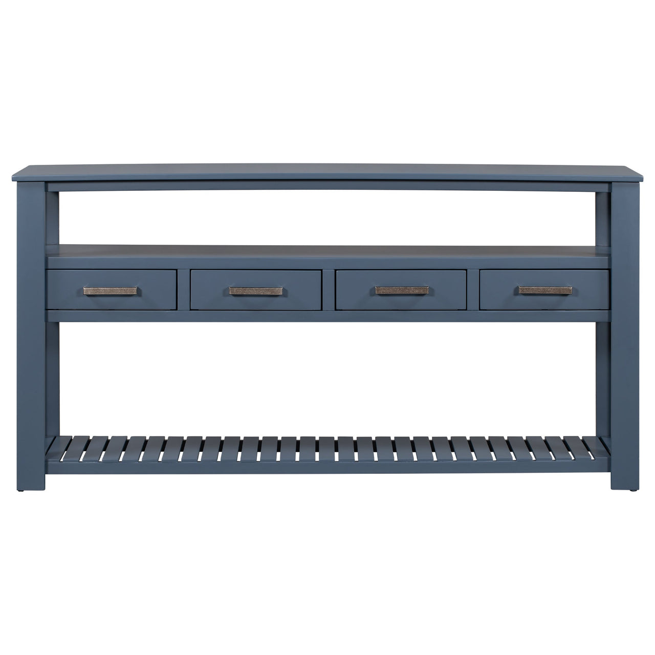 U_STYLE Modern Console Table Sofa Table for Living Room with 4 Drawers and 2 Shelves