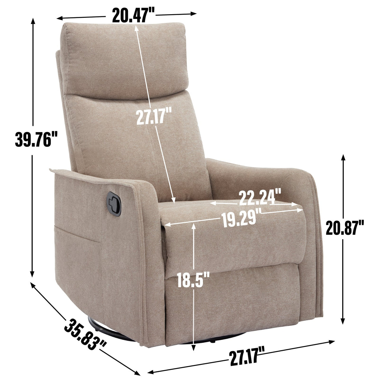 DRENVORIX 27" Recliner with Heat Massage