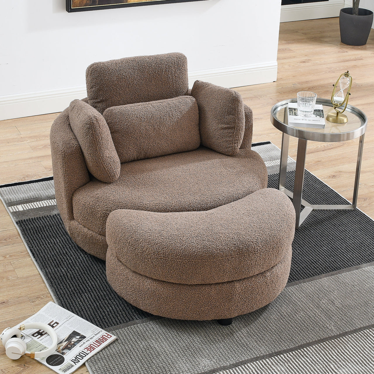 JANELLE Oversized Swivel Chair 39" Chair