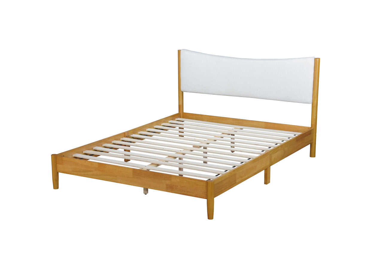 SOLSTICE Solid Wooden Bed - Teddy Velvet