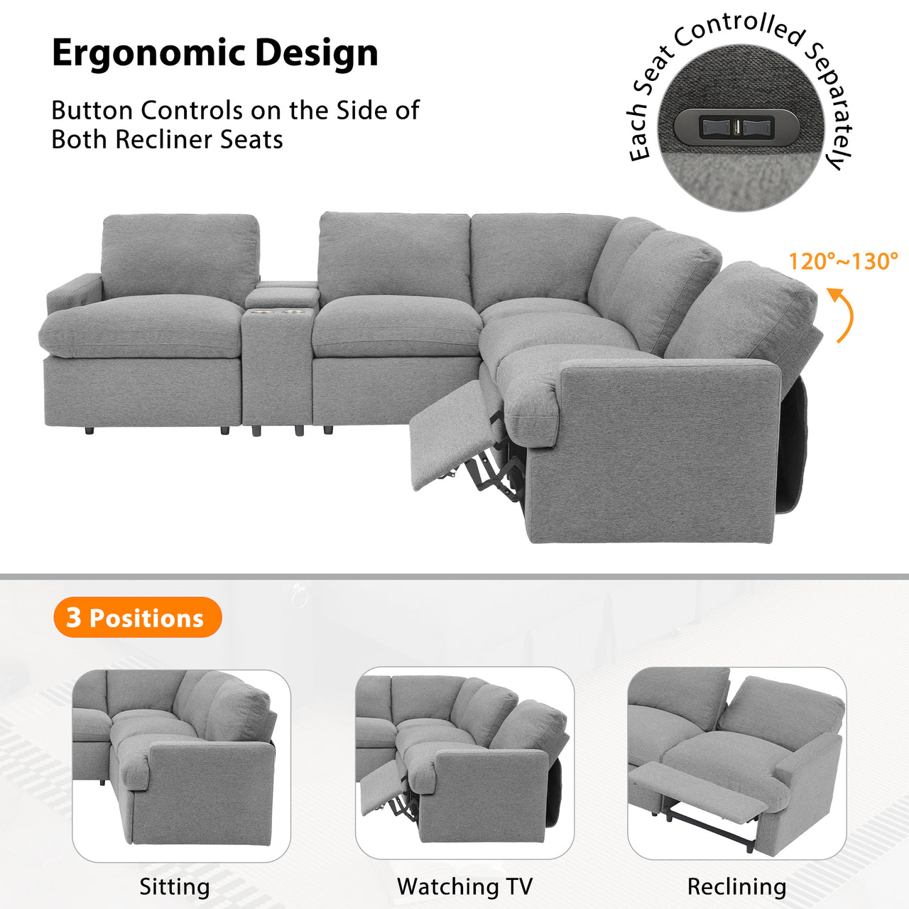 XAVORA 104" Sectional Sofa