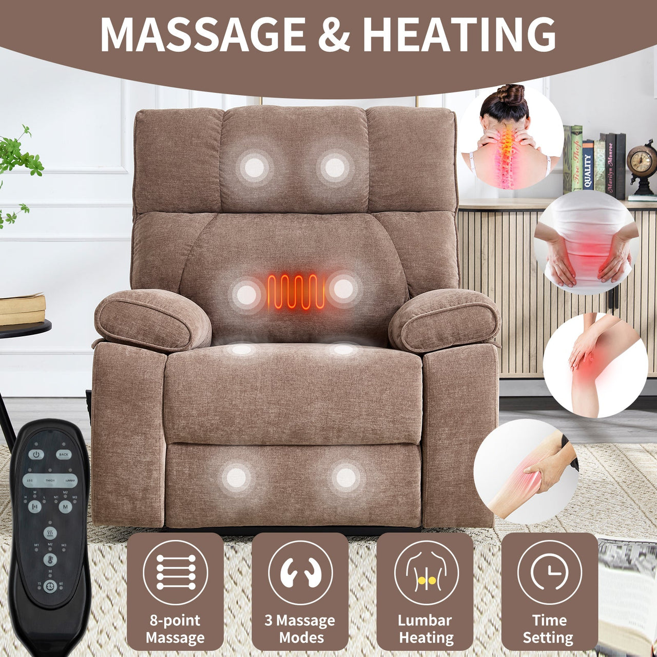 COZYLift 41" Recliner with Heat Massage - 0243