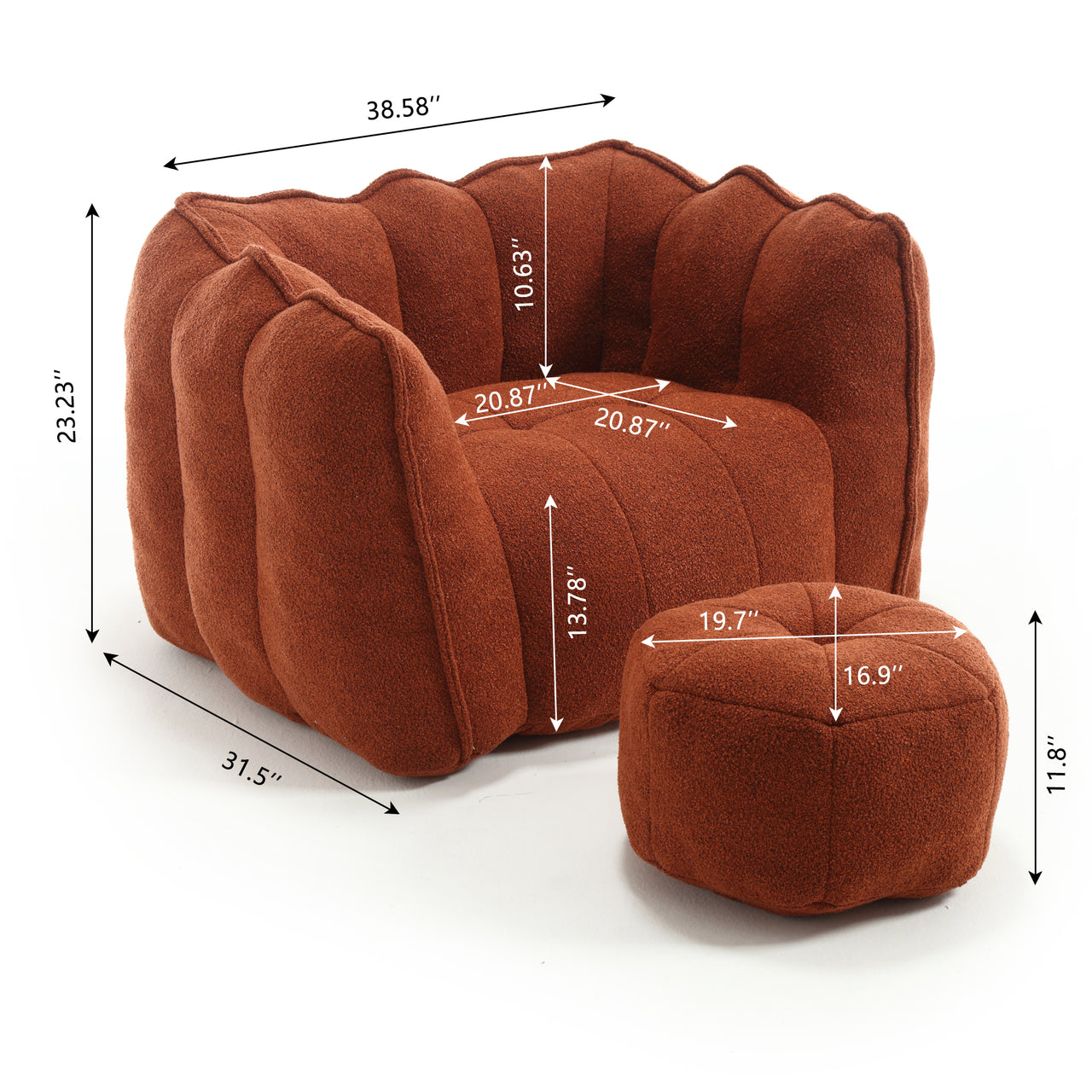 ALINA 42" Bean Bag Chair