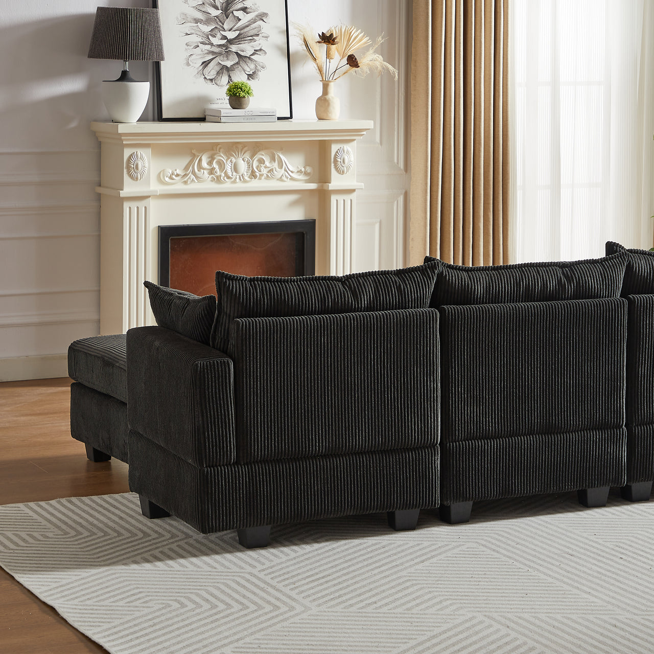 HARLOW 114" Corduroy Sofa w/ Storage