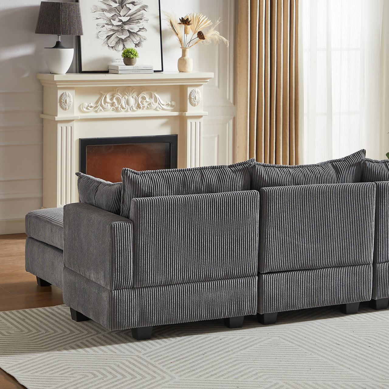 HARLOW 114" Corduroy Sofa w/ Storage