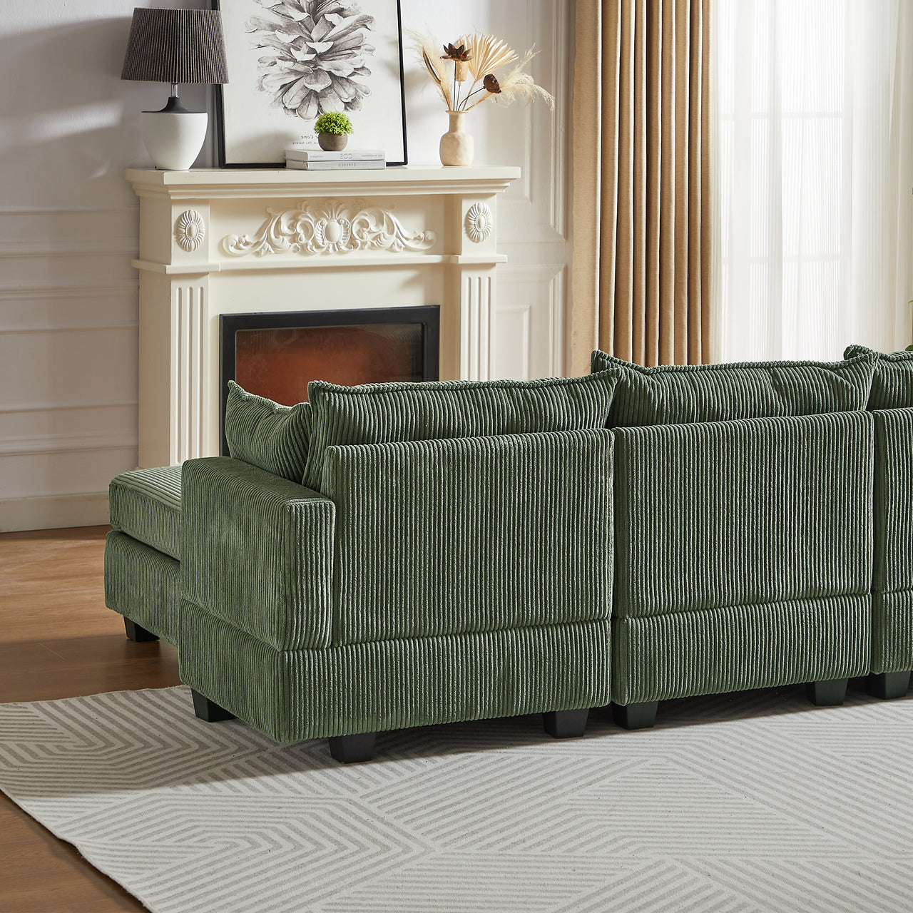 HARLOW 114" Corduroy Sofa w/ Storage