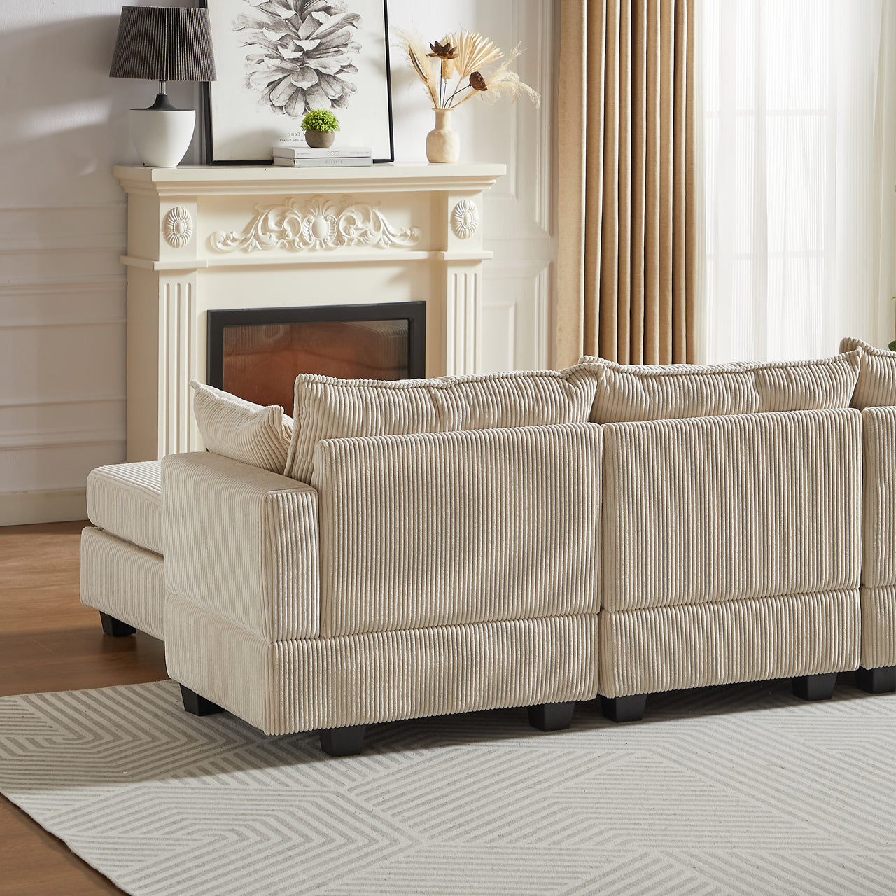 HARLOW 114" Corduroy Sofa w/ Storage