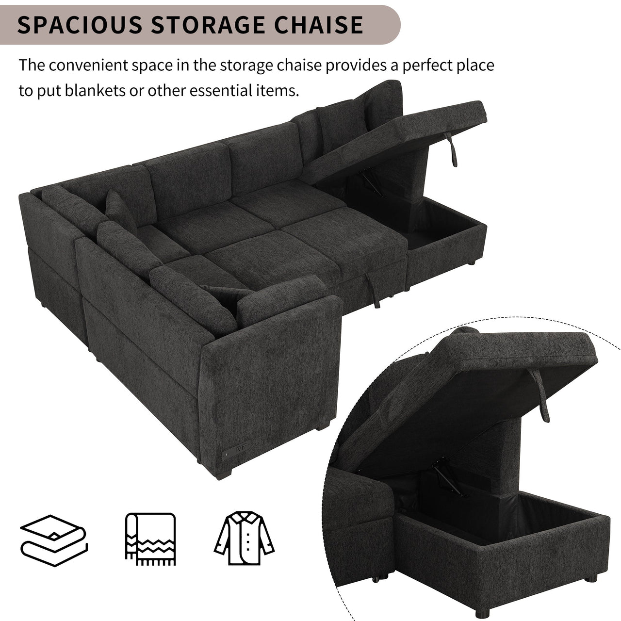 CAVOREX 109" Sectional Sofa