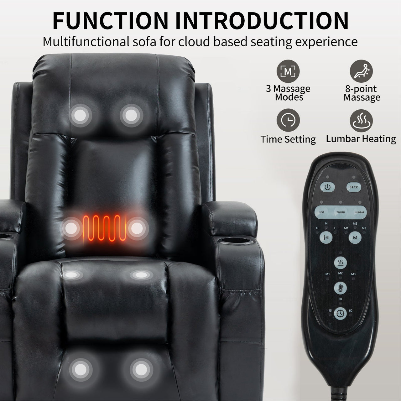 COZYLift 40" Recliner with Heat Massage - 0988