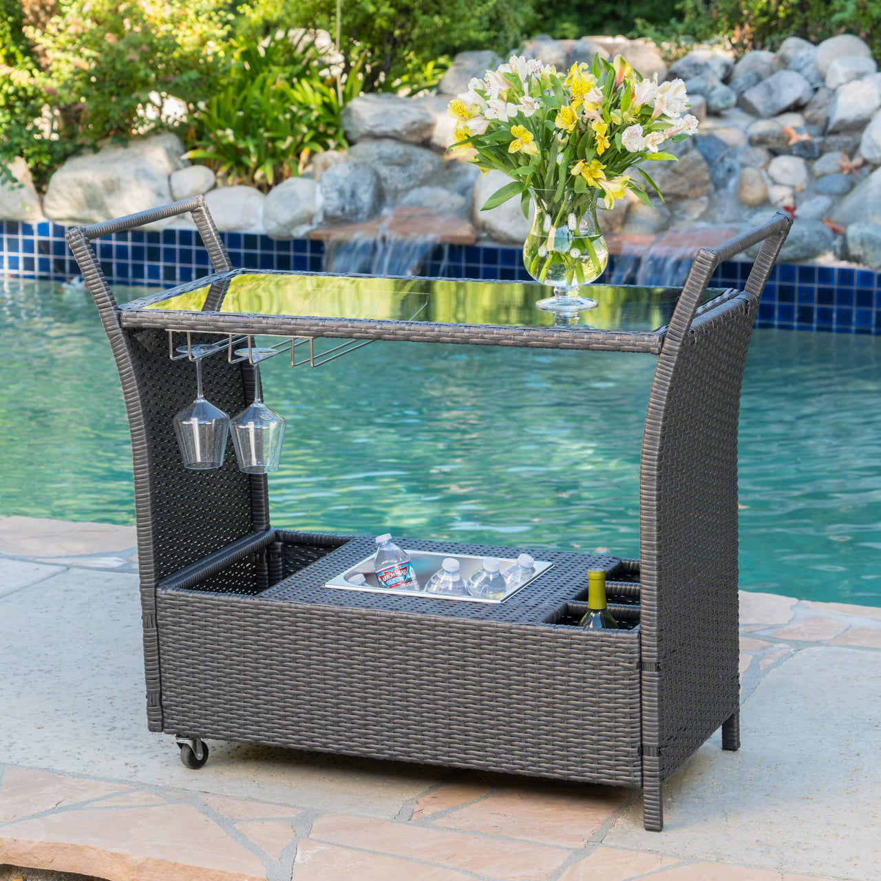 XURLEX 44" Bar Cart