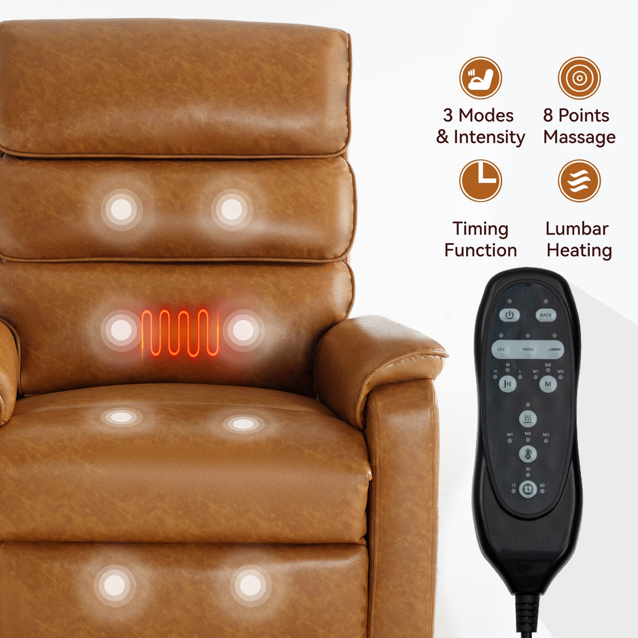 COZYLift 35" Recliner with Heat Massage - 7880