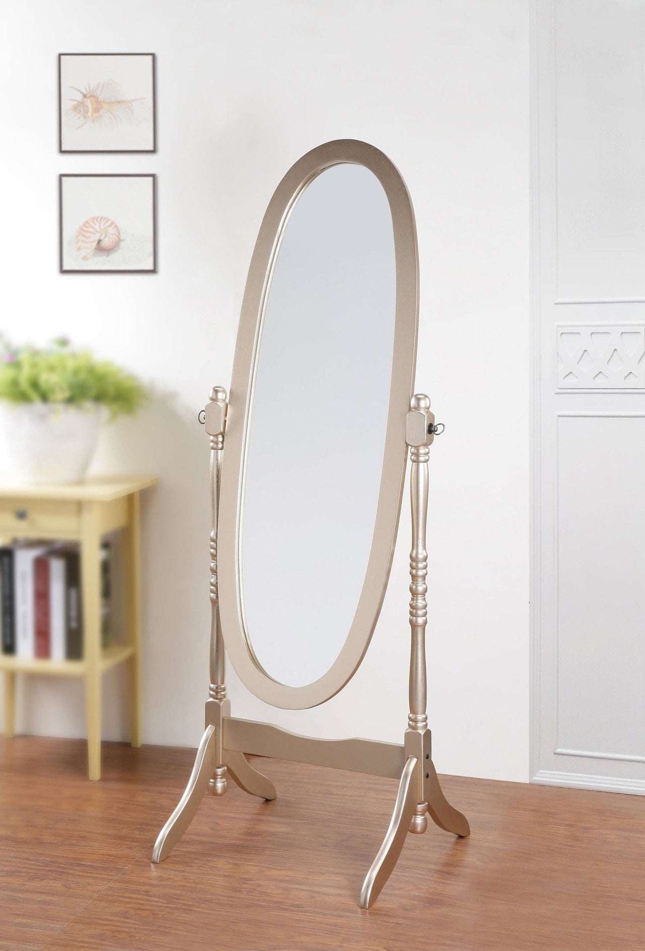 Traditional Queen Anna Style Wood Floor Cheval Mirror