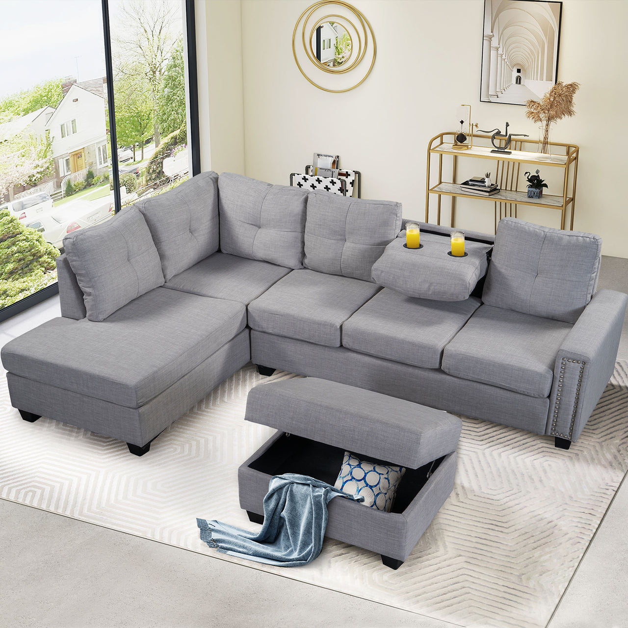 VELVAR 105" Sectional Sofa