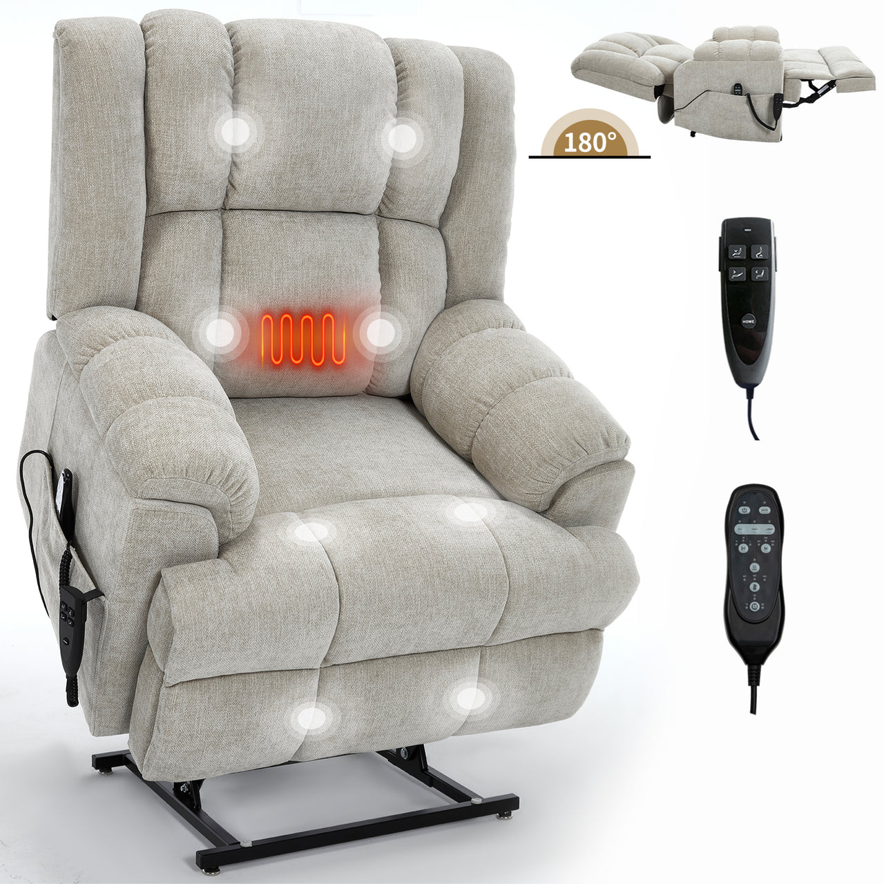 COZYLift 38" Recliner with Heat Massage - 8500 XL