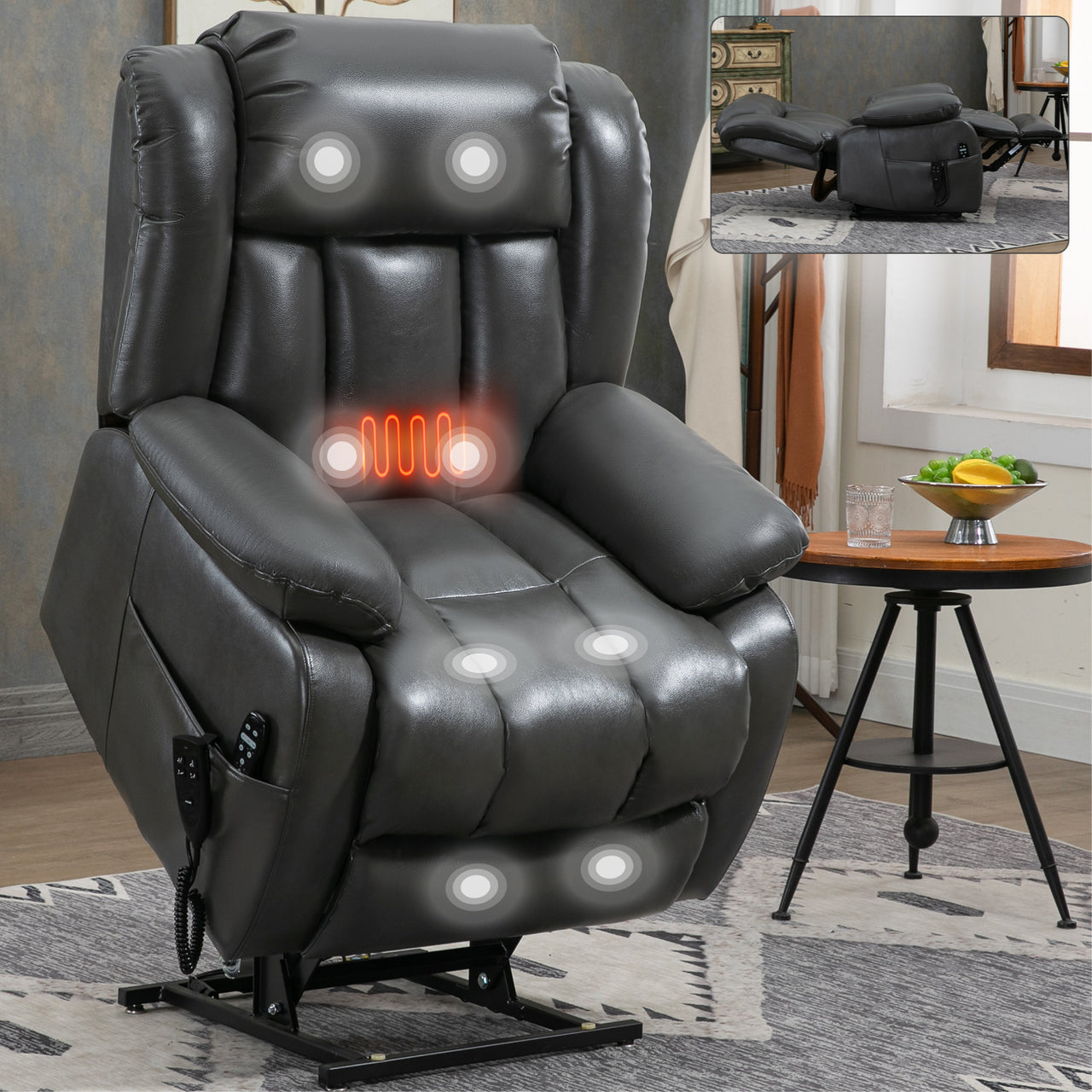 COZYLift 36" Recliner with Heat Massage - 5516