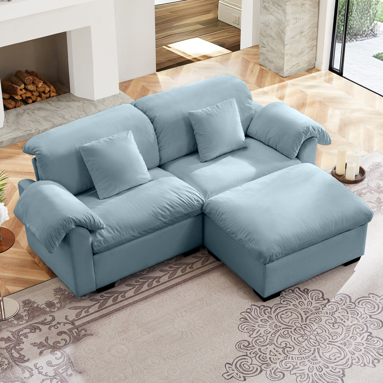 GIANNA 84" Loveseat With Ottoman - Clearance