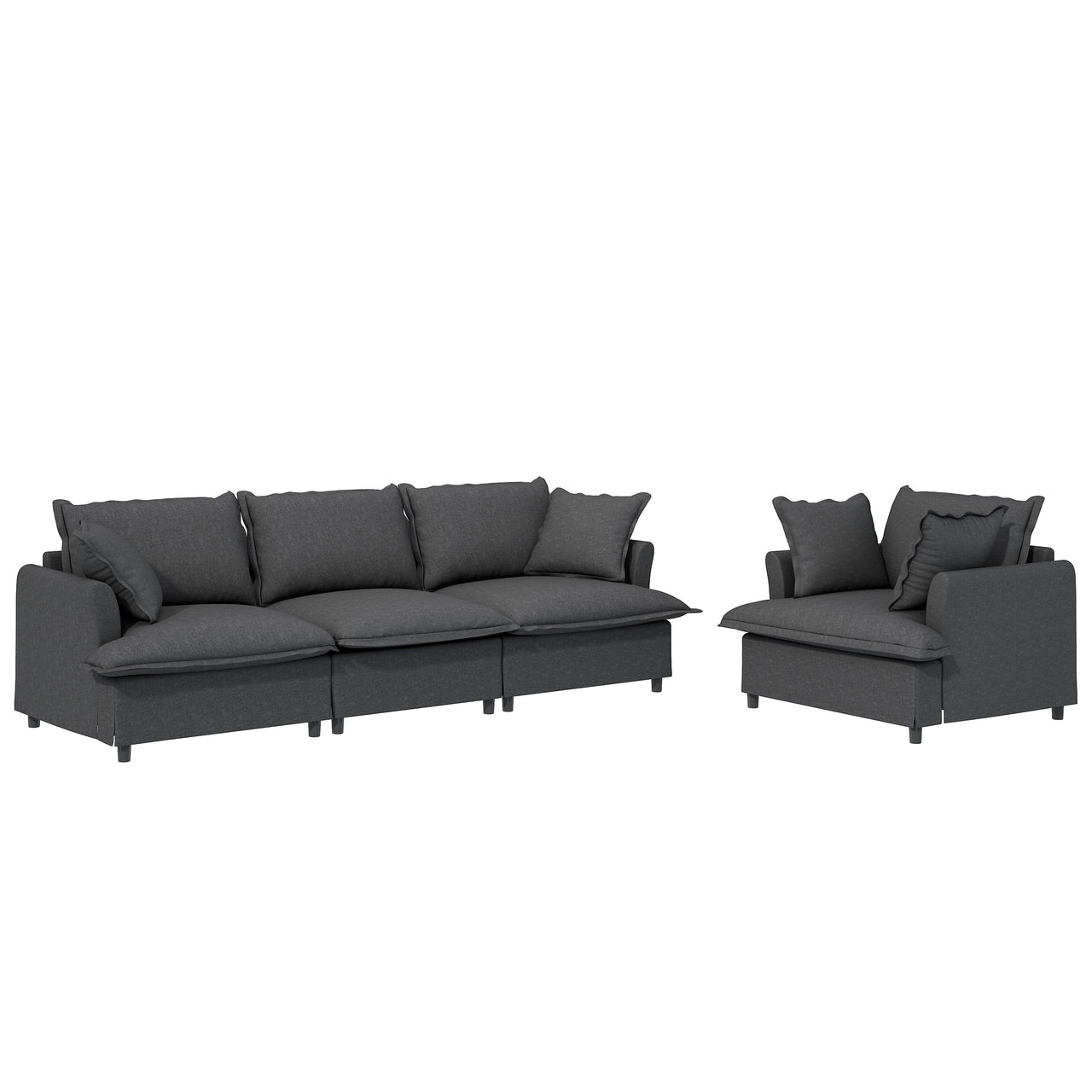 SYNOVI 94" Sectional Sofa 4-Seats