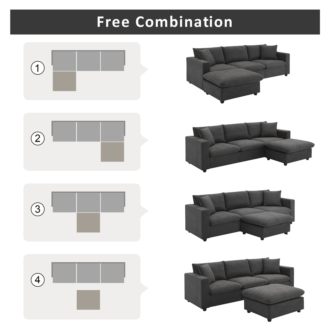 QUARIX 100" Sectional Sofa