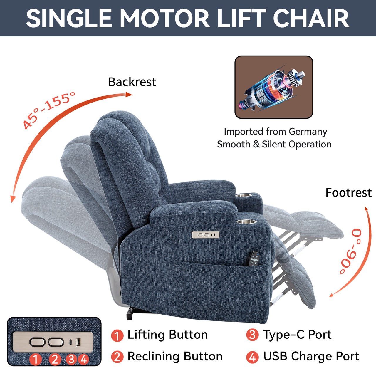 COZYLift 34" Recliner with Heat Massage - 1971