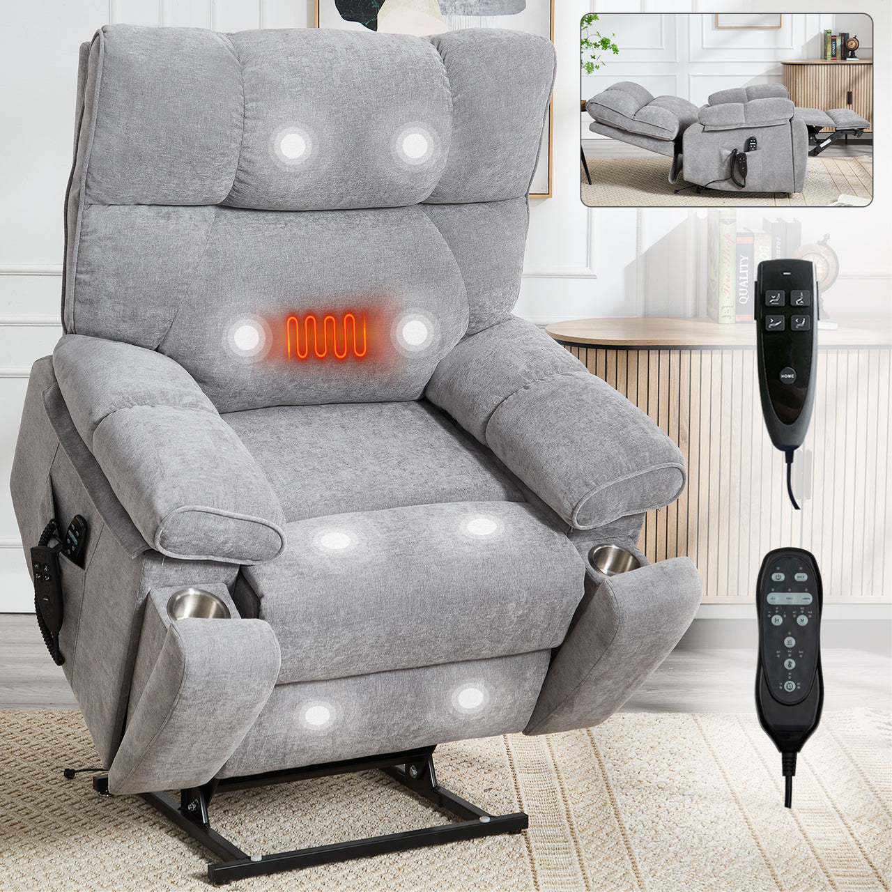 COZYLift 41" Recliner with Heat Massage - 0243