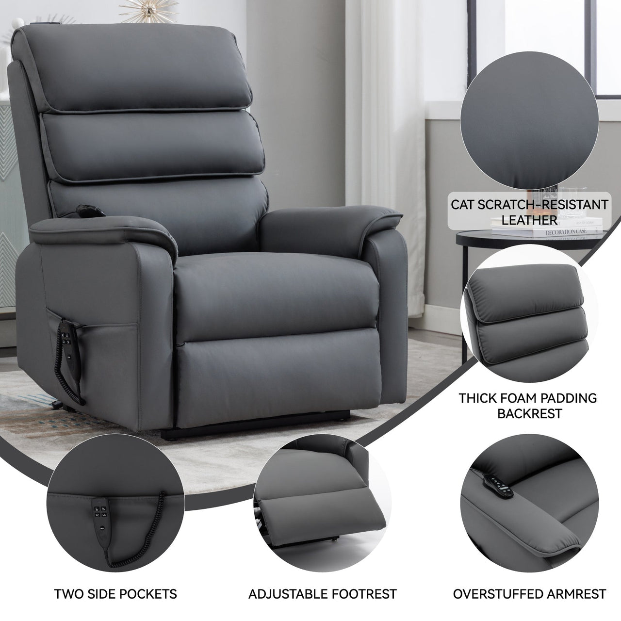 COZYLift 35" Recliner with Heat Massage - 7880