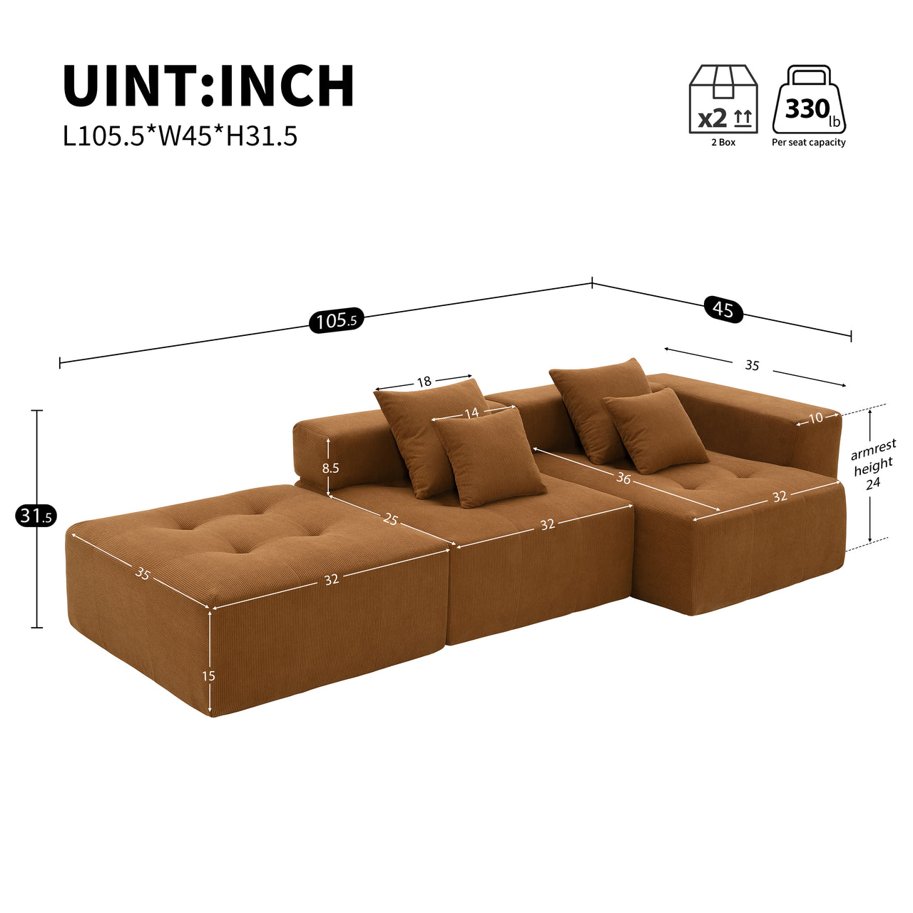 LAVYON 105" Sectional Sofa