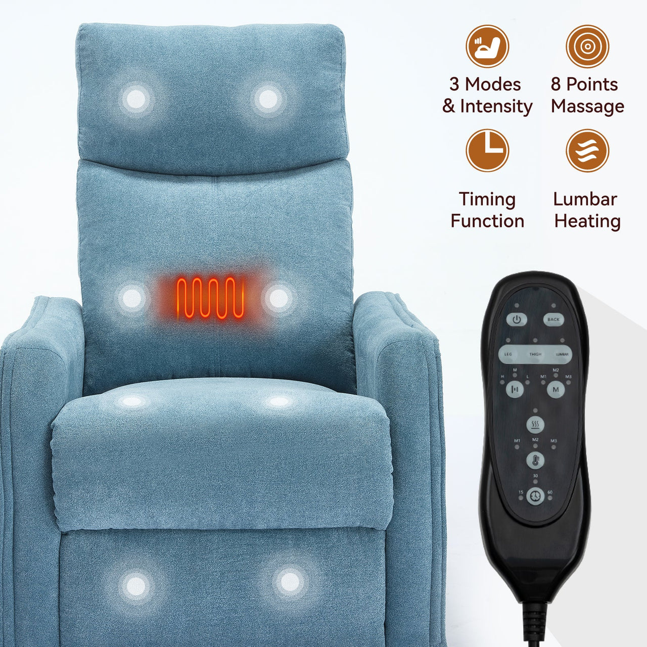 DRENVORIX 27" Recliner with Heat Massage