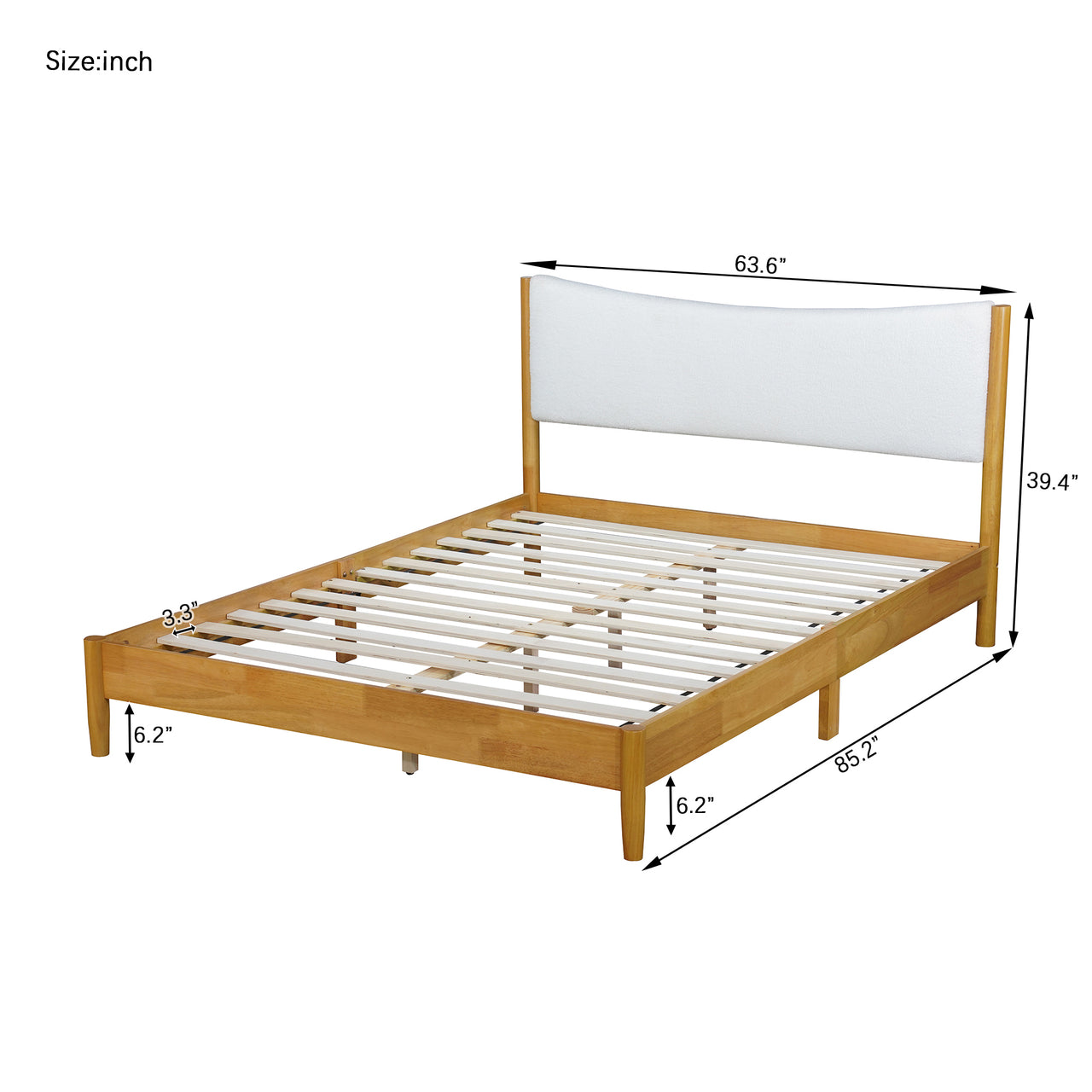 SOLSTICE Solid Wooden Bed - Teddy Velvet