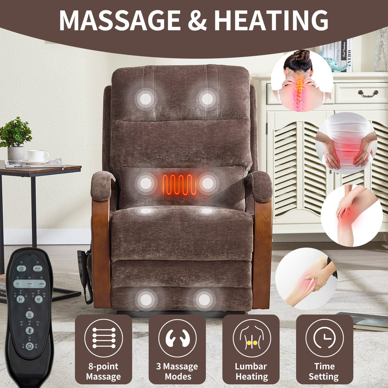 COZYLift 30" Recliner with Heat Massage - 6755