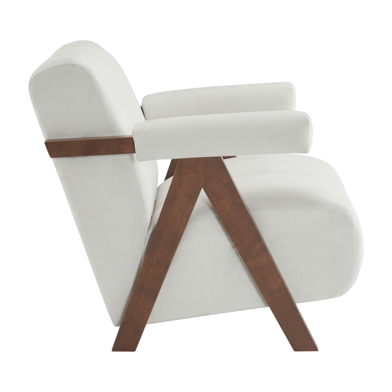 CALYPSO Modern Chair - Ivory Velvet