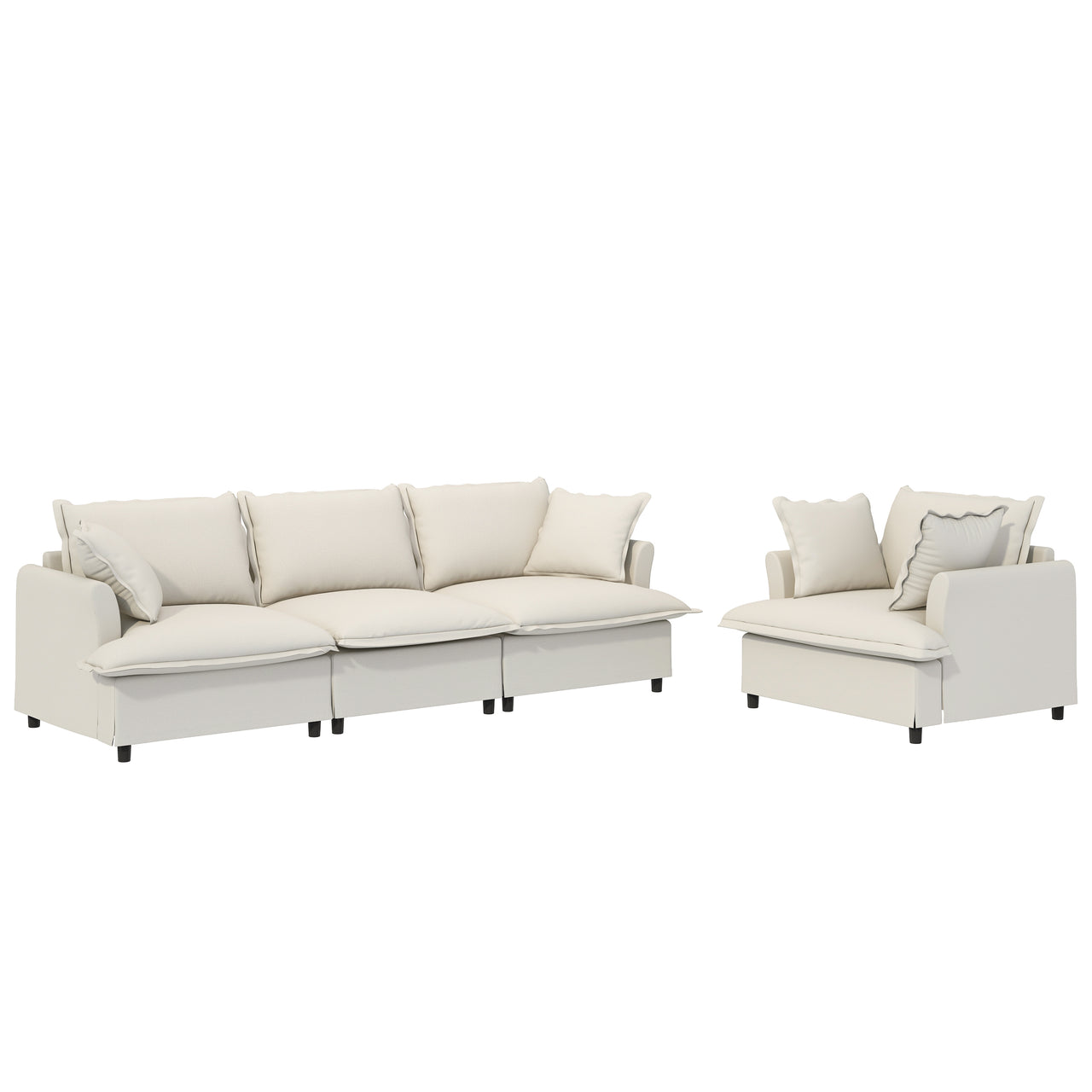 SYNOVI 94" Sectional Sofa 4-Seats