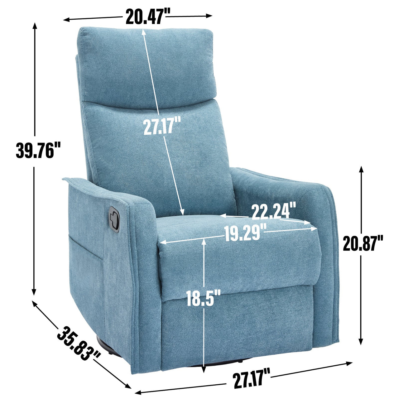 DRENVORIX 27" Recliner with Heat Massage