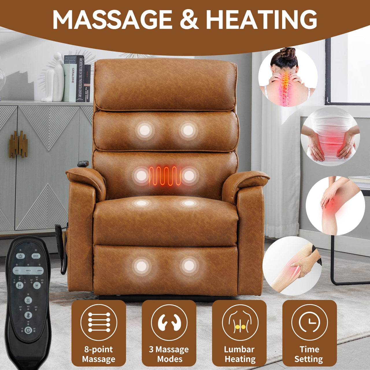 COZYLift 35" Recliner with Heat Massage - 7880