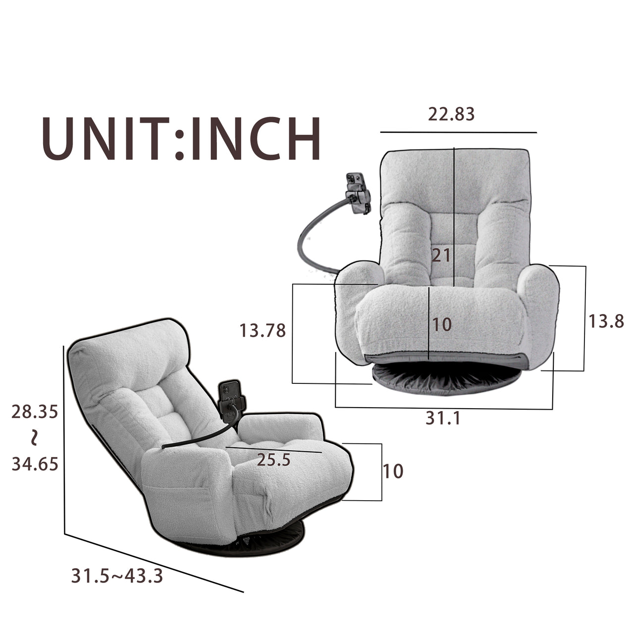 VELUXE 31" Adjustable Lounge Chair