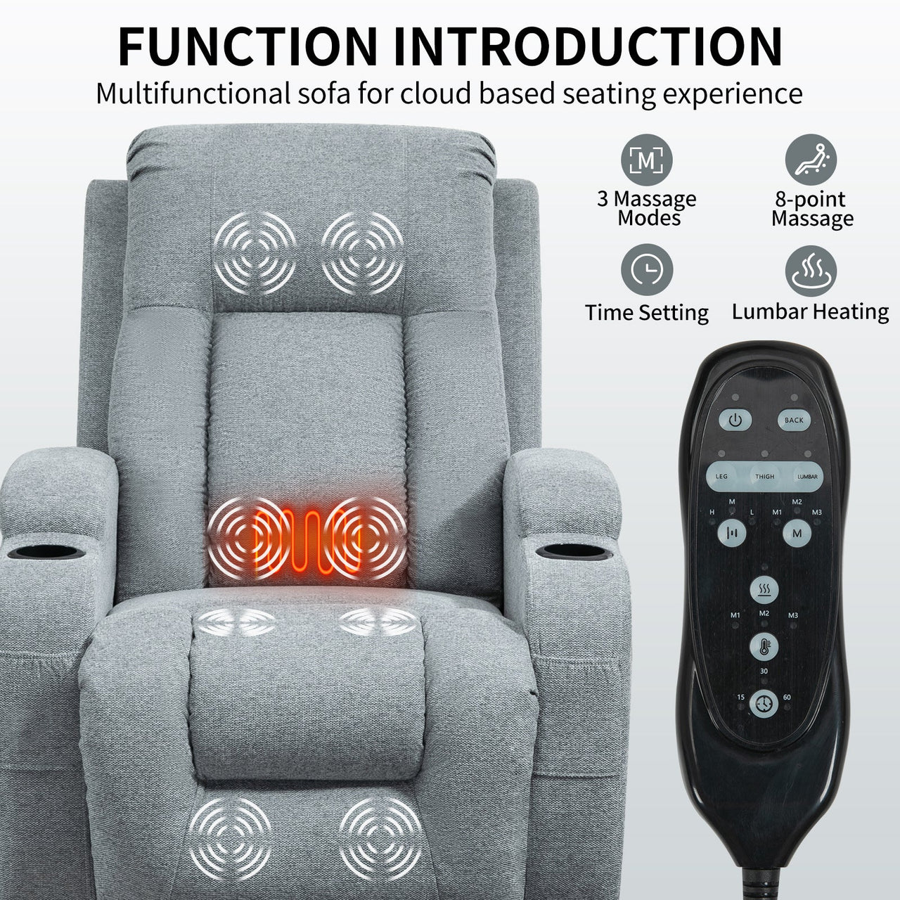 COZYLift 40" Recliner with Heat Massage - 0988